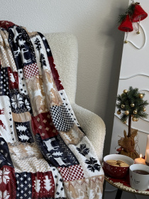 Покрывало Well Soft новогоднее с оленями в скандинавском стиле Ecotton модель 24179 Фото