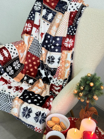 Покрывало Well Soft новогоднее с оленями в скандинавском стиле Ecotton модель 24179 Фото