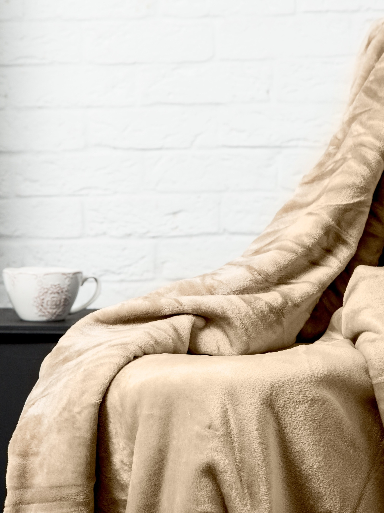 Покрывало Well Soft тёмно-бежевого цвета Beige Ecotton модель 20907 Фото