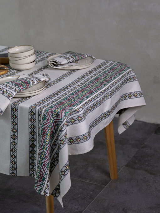 Скатертина "Кузьма" зелена Едельвіка модель 463-25-00green Фото