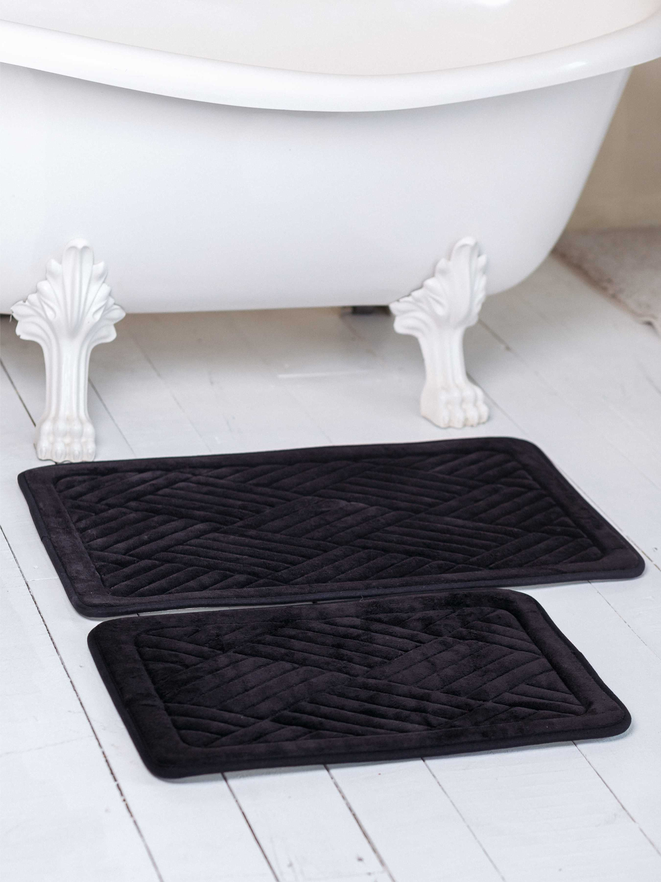 Набор ковриков для ванной/туалета фланелевый 2шт Черный Lovely Svi  модель 191025 Фото