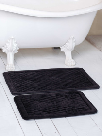 Набор ковриков для ванной/туалета фланелевый 2шт Черный Lovely Svi  модель 191025 Фото