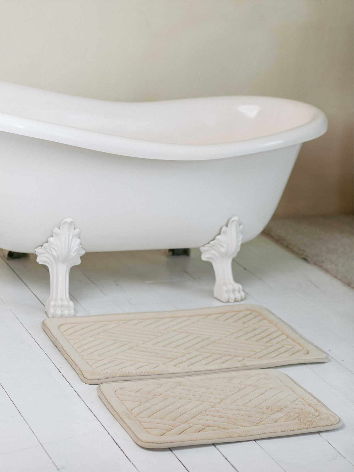 Набор ковриков для ванной/туалета фланелевый  2шт Бежевый Lovely Svi  модель 191125 Фото