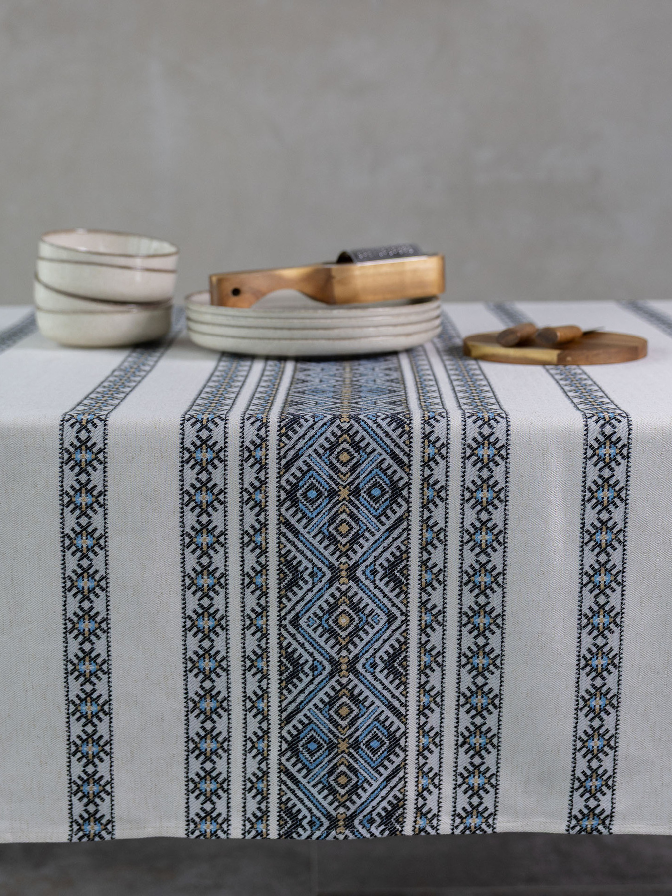 Скатертина "Кузьма" блакитна Едельвіка модель 463-25-00blue Фото