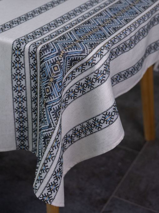 Скатертина "Кузьма" зелена Едельвіка модель 463-25-00blue Фото