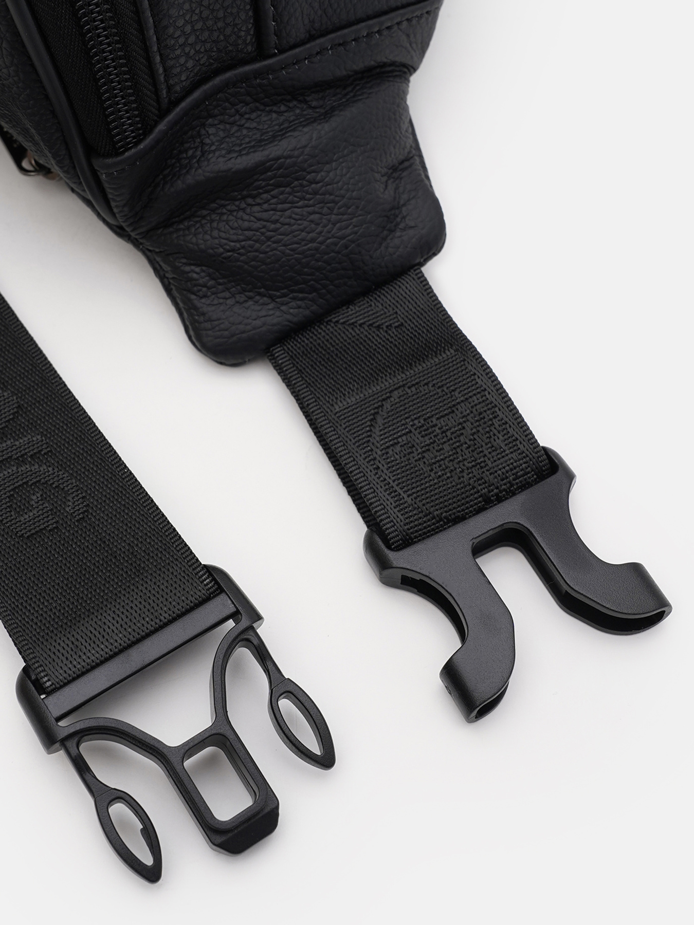 Поясна сумка Borsa Leather модель K1426f-black Фото