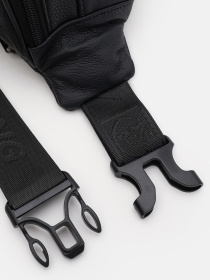 Поясна сумка Borsa Leather модель K1426f-black Фото