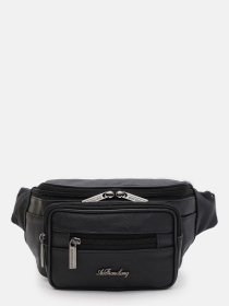 Поясна сумка Borsa Leather модель K1426f-black Фото