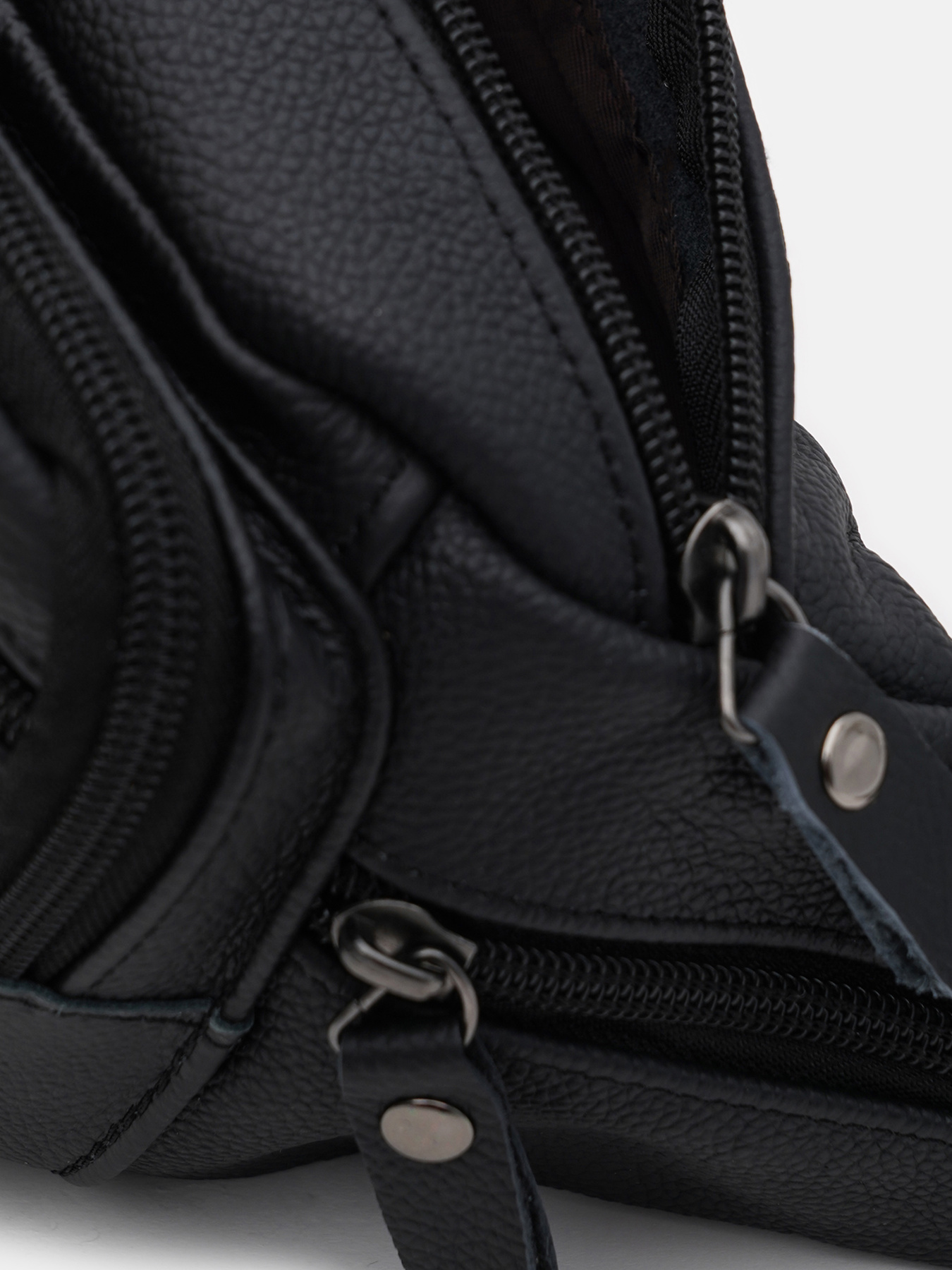 Поясная сумка Borsa Leather модель K1429f-black Фото