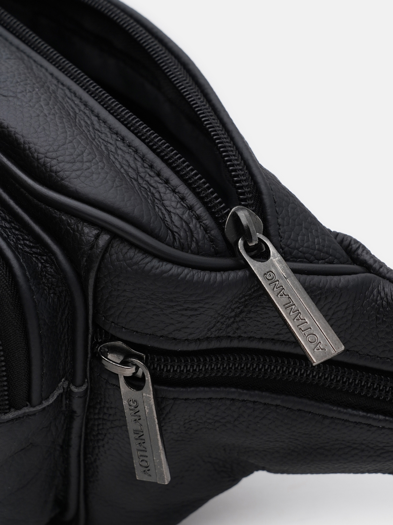 Поясна сумка Borsa Leather модель K1428f-black Фото