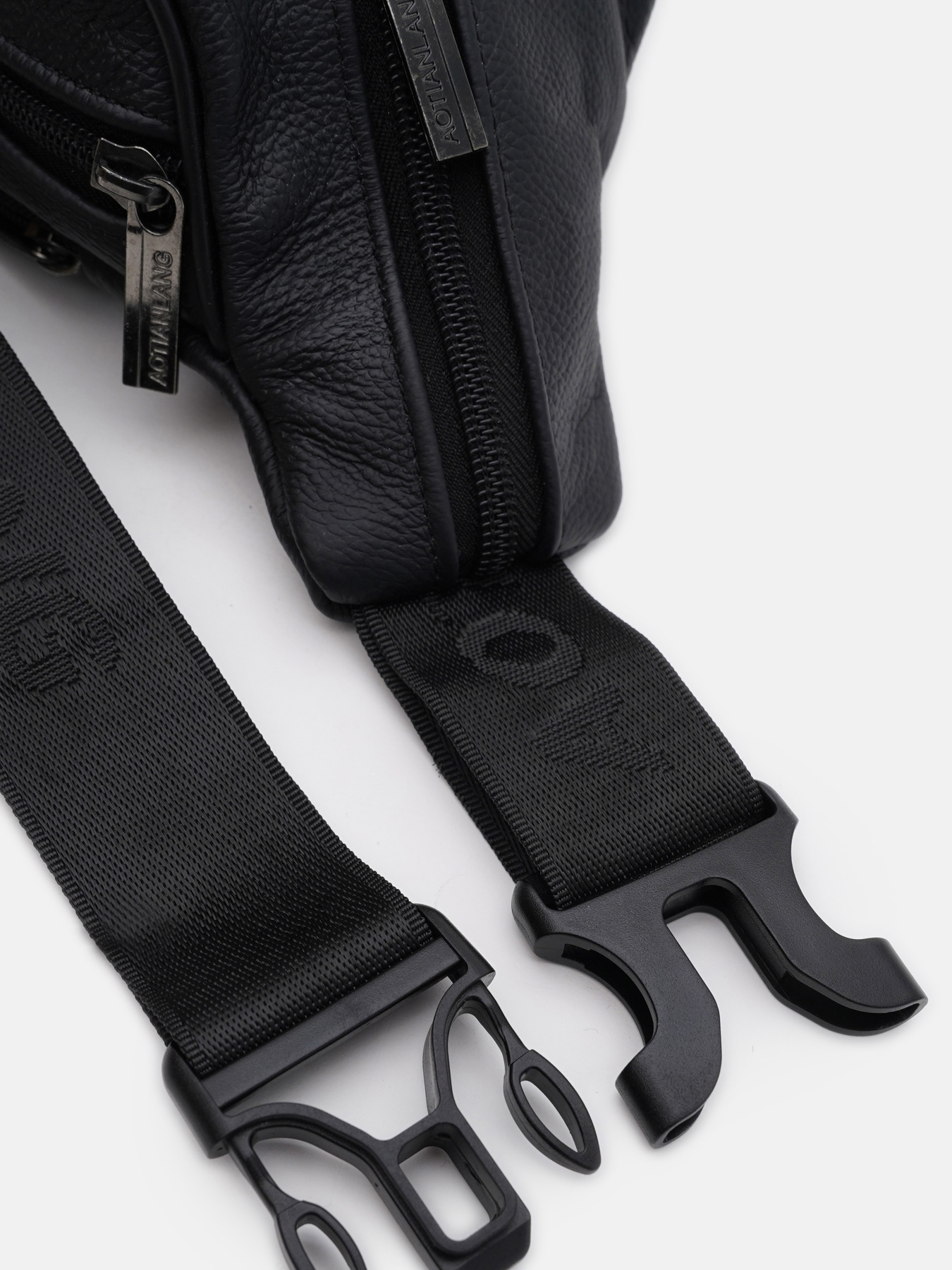 Поясна сумка Borsa Leather модель K1428f-black Фото