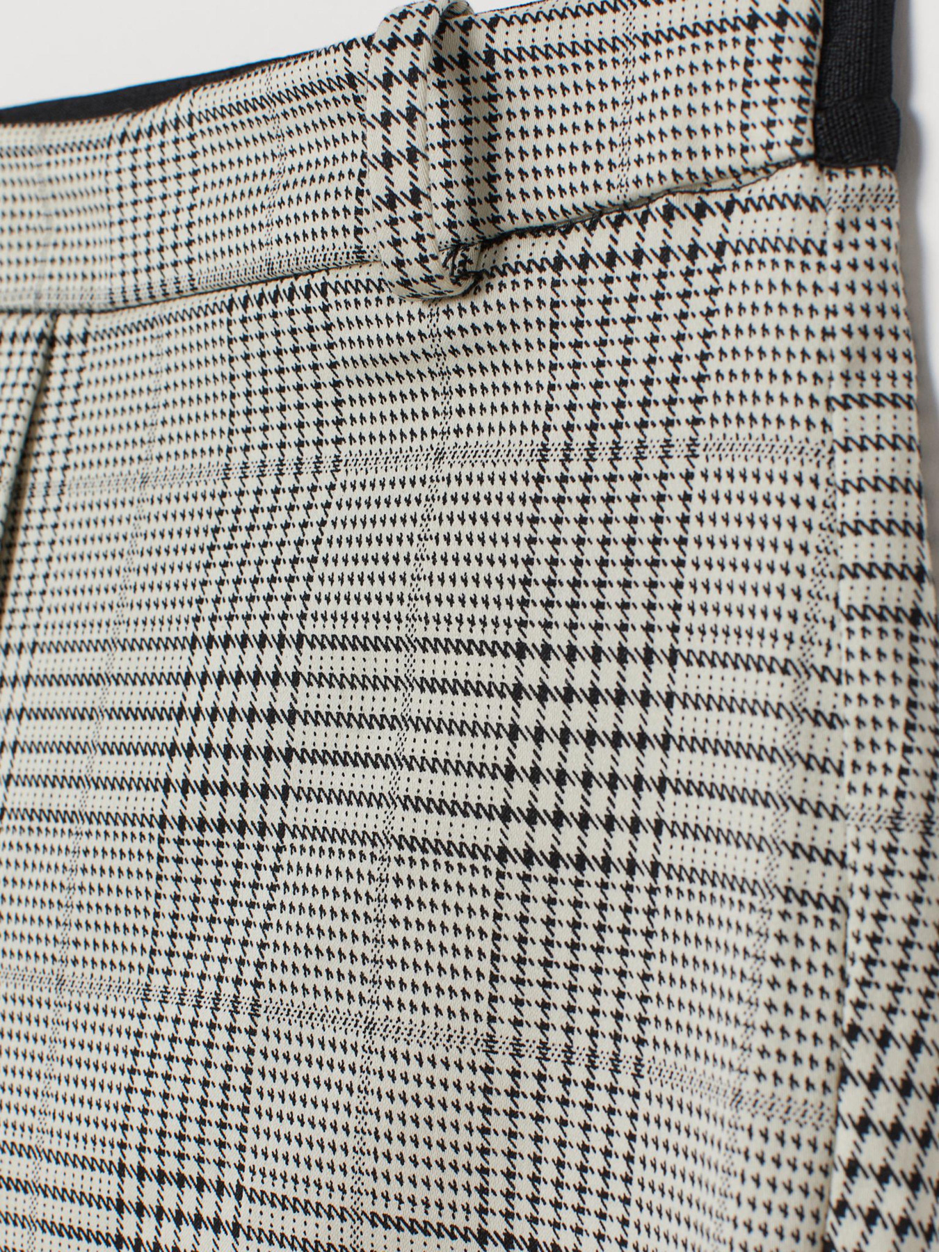 Брюки повседневные H&M модель 7833461sm_кремовый в клетку Фото