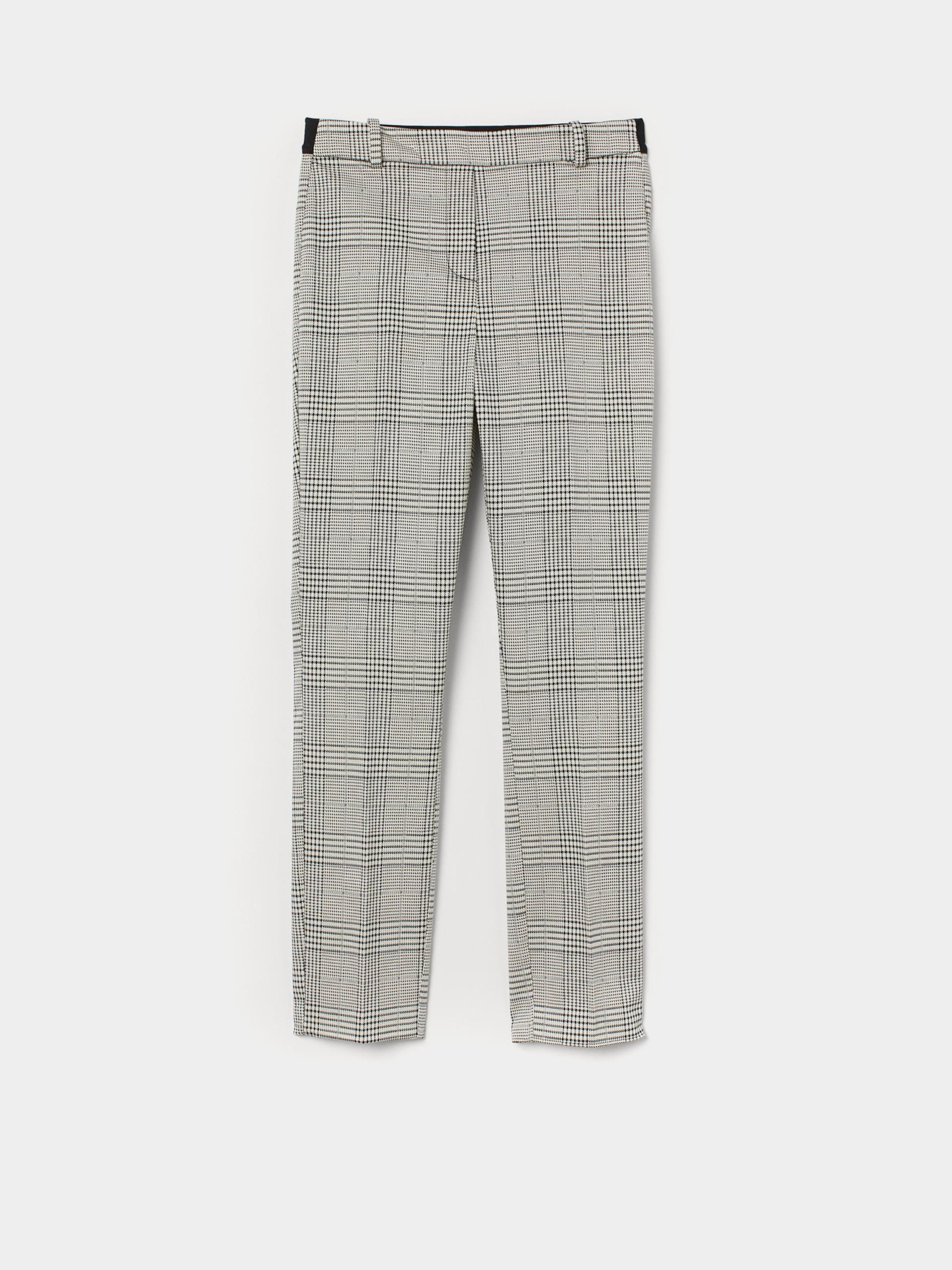 Брюки повседневные H&M модель 7833461sm_кремовый в клетку Фото