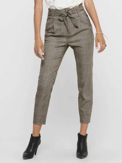 Брюки H&M модель 7537370wer_серо-бежевый в клетку Фото