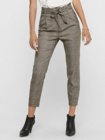Повседневные штаны H&M модель 7537370wer_серо-бежевый в клетку Фото