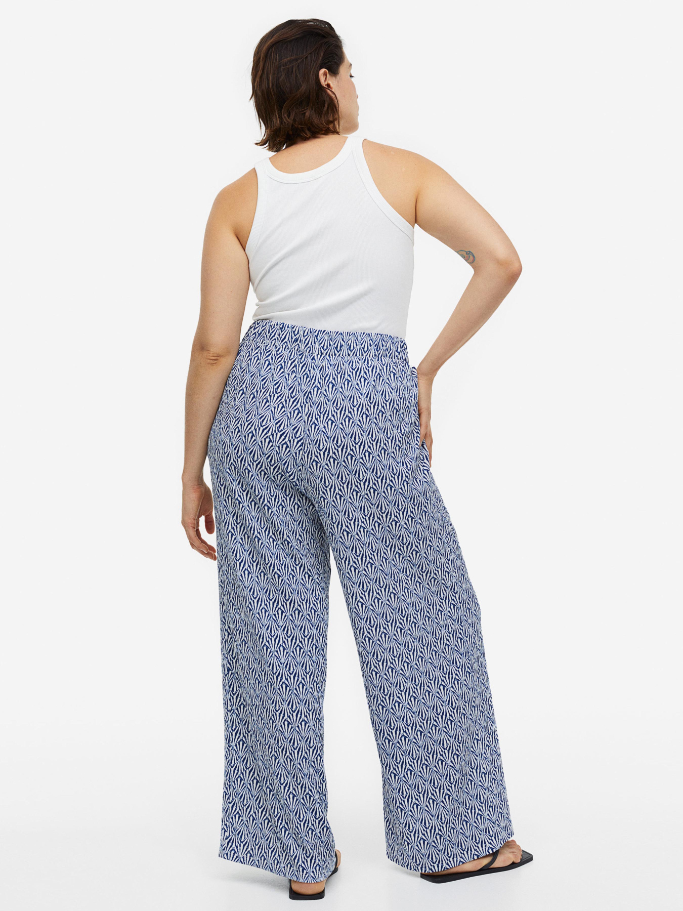 Брюки повседневные H&M модель 1159964wer_Сине-белый Фото