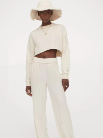 Брюки повседневные H&M модель 9952773wer_Светло-бежевый Фото