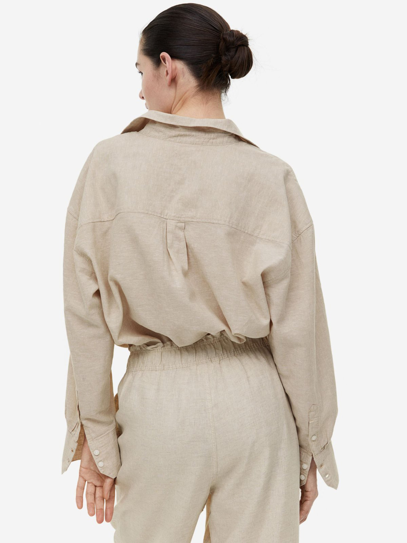 Повседневные штаны H&M модель 943803wer_Светло-бежевый Фото