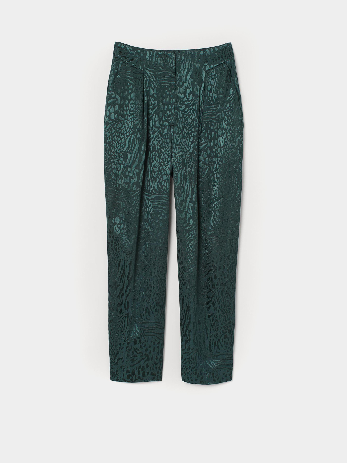 Брюки повседневные H&M модель 8290140sm_изумрудно-зеленый Фото