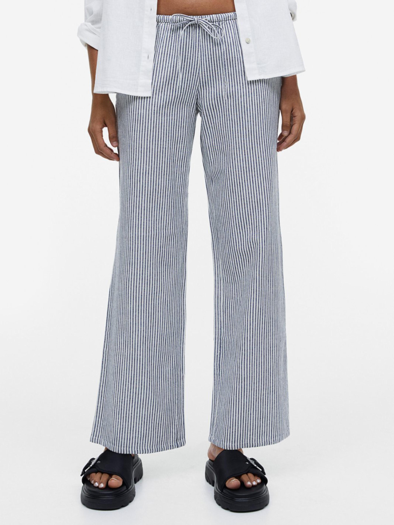 Повседневные штаны H&M модель 10635637wer_Бело-синий Фото