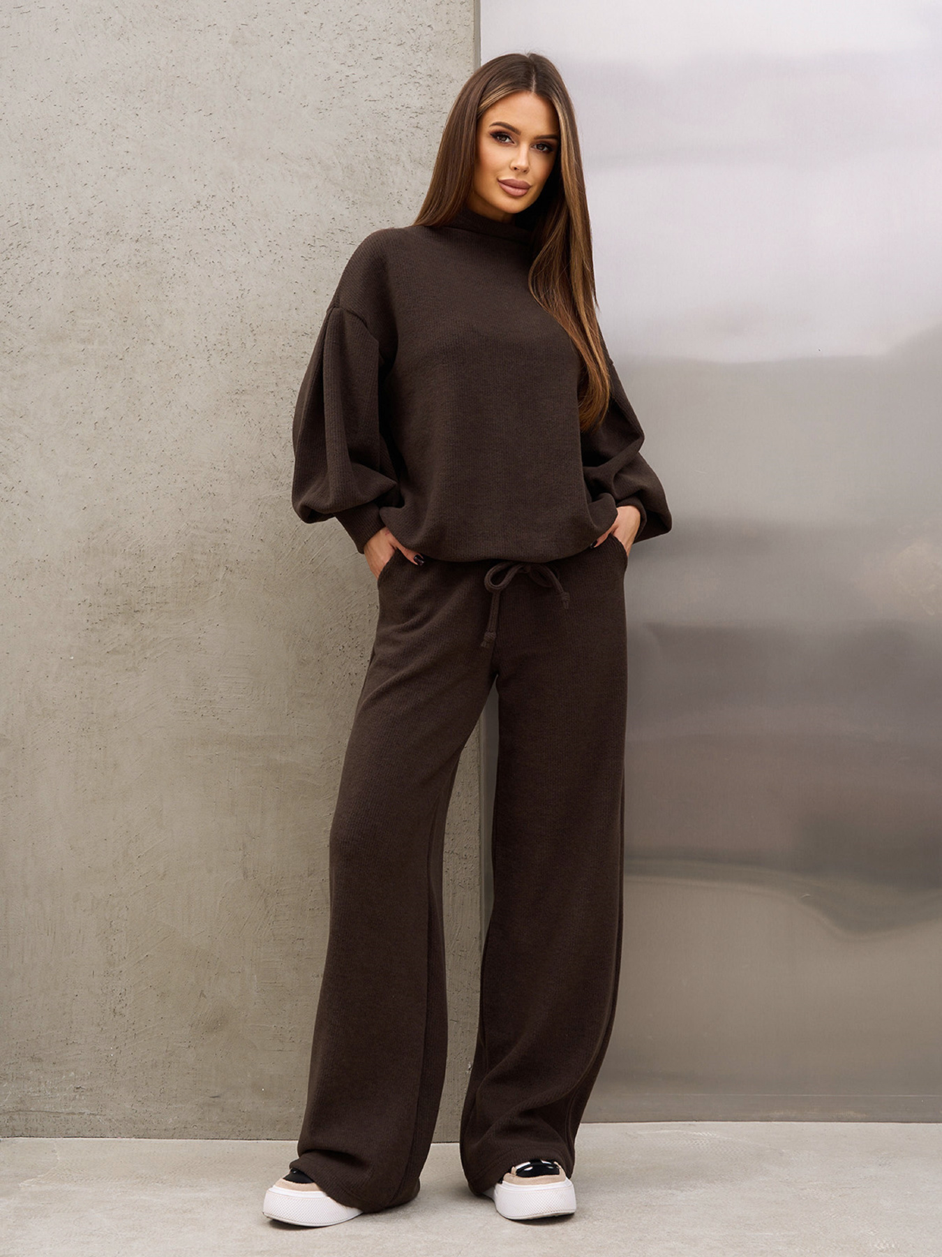 Костюм ISSA Plus модель SA-678_коричневый Фото