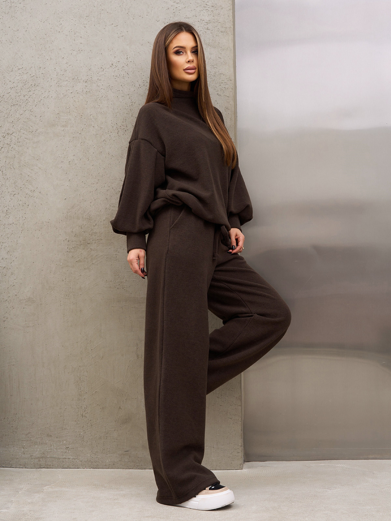 Повсякденний костюм ISSA Plus модель SA-678_коричневый Фото