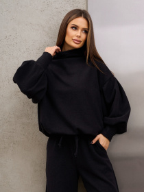 Повседневный костюм ISSA Plus модель SA-678_черный Повседневный костюм ISSA Plus модель SA-678_черный Фото