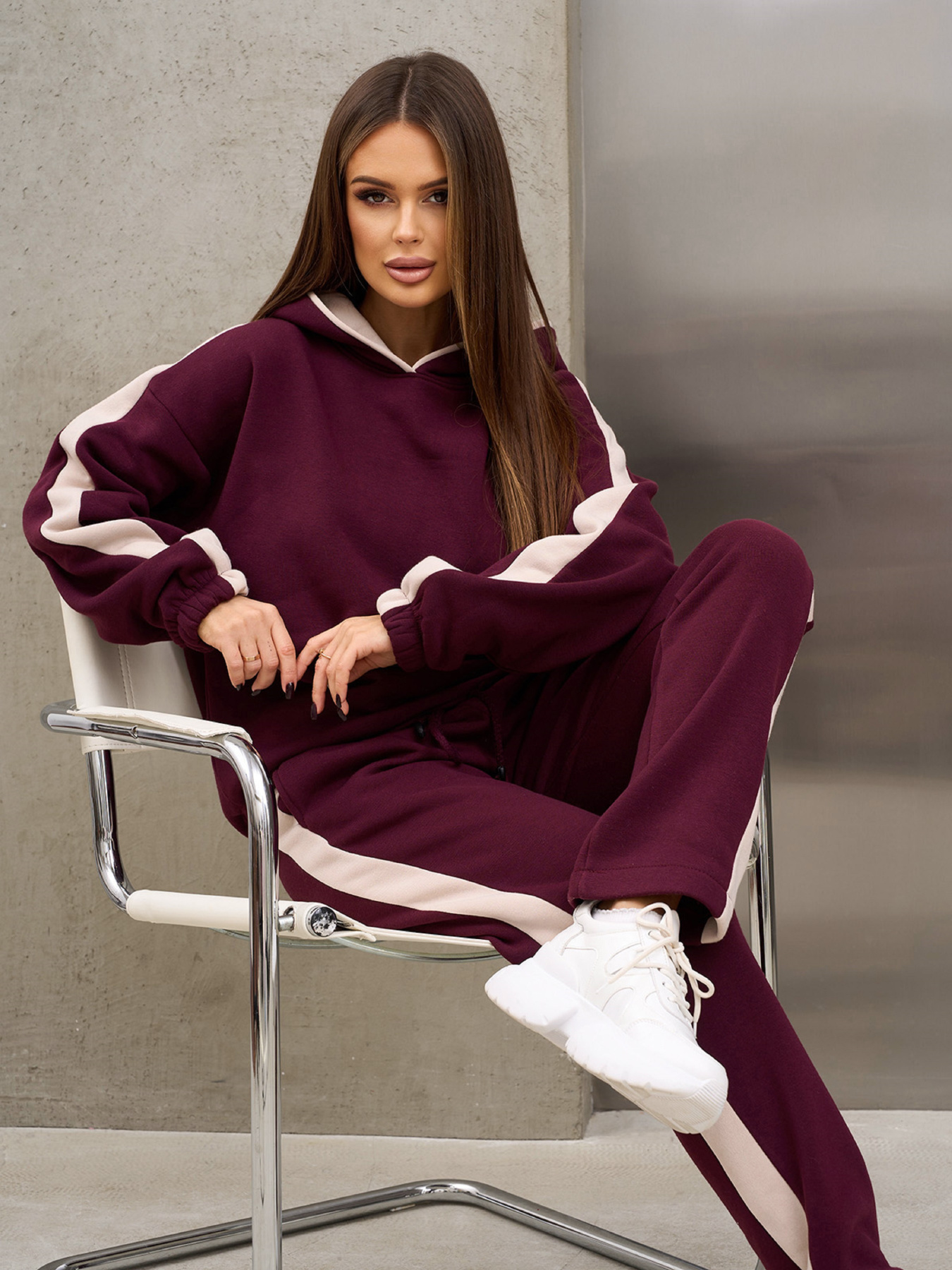 Костюм ISSA Plus модель 14934_темно-бордовый Фото