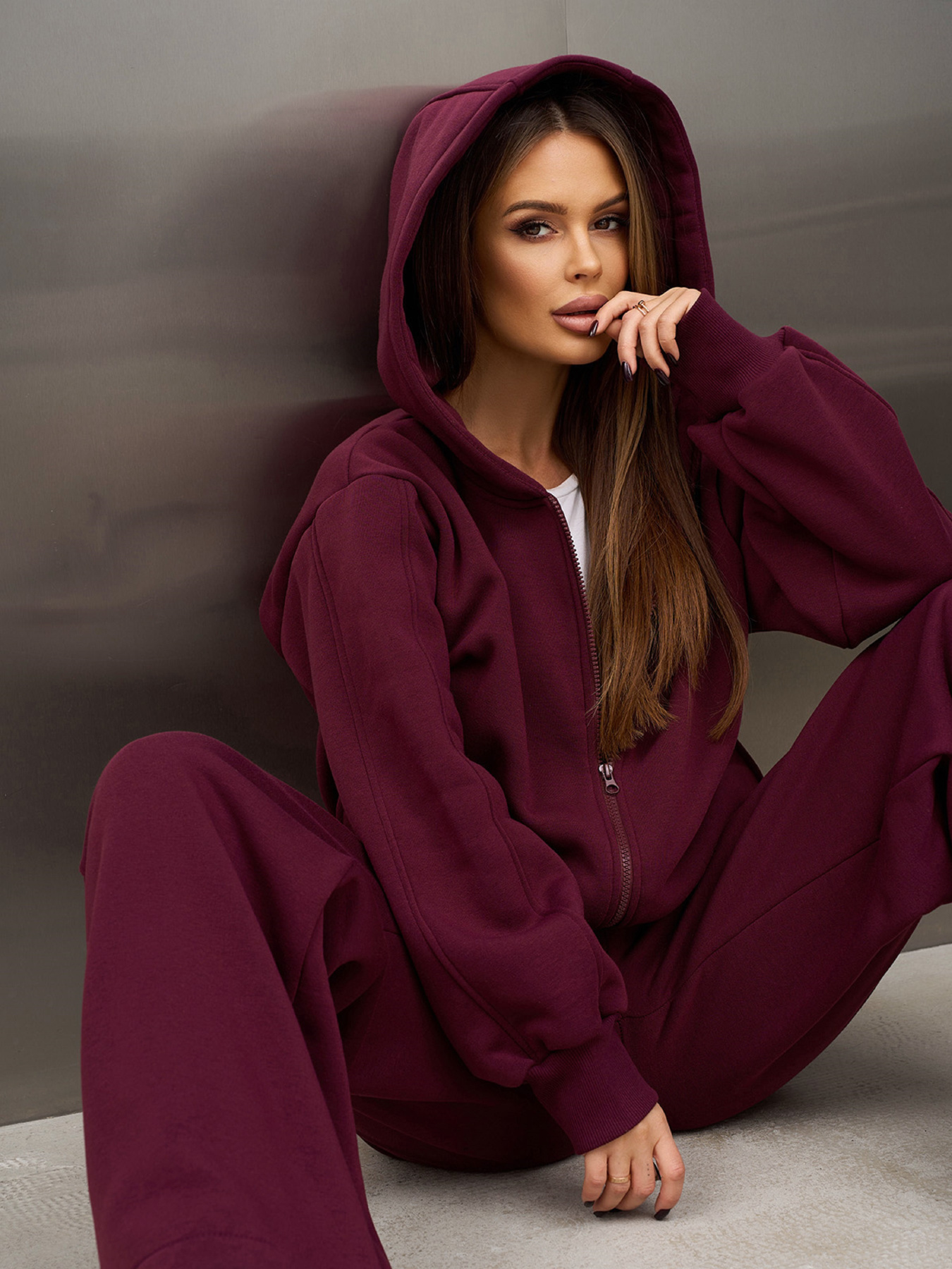 Спортивный костюм ISSA Plus модель 15366_темно-бордовый Спортивный костюм ISSA Plus модель 15366_темно-бордовый Фото