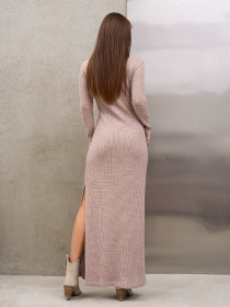 Сукня максі ISSA Plus модель 15367_коричневый Фото