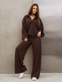 Повсякденний костюм ISSA Plus модель 15371_темно-коричневый Фото