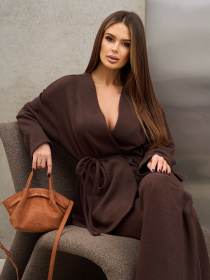 Костюм ISSA Plus модель 15372_темно-коричневый Фото