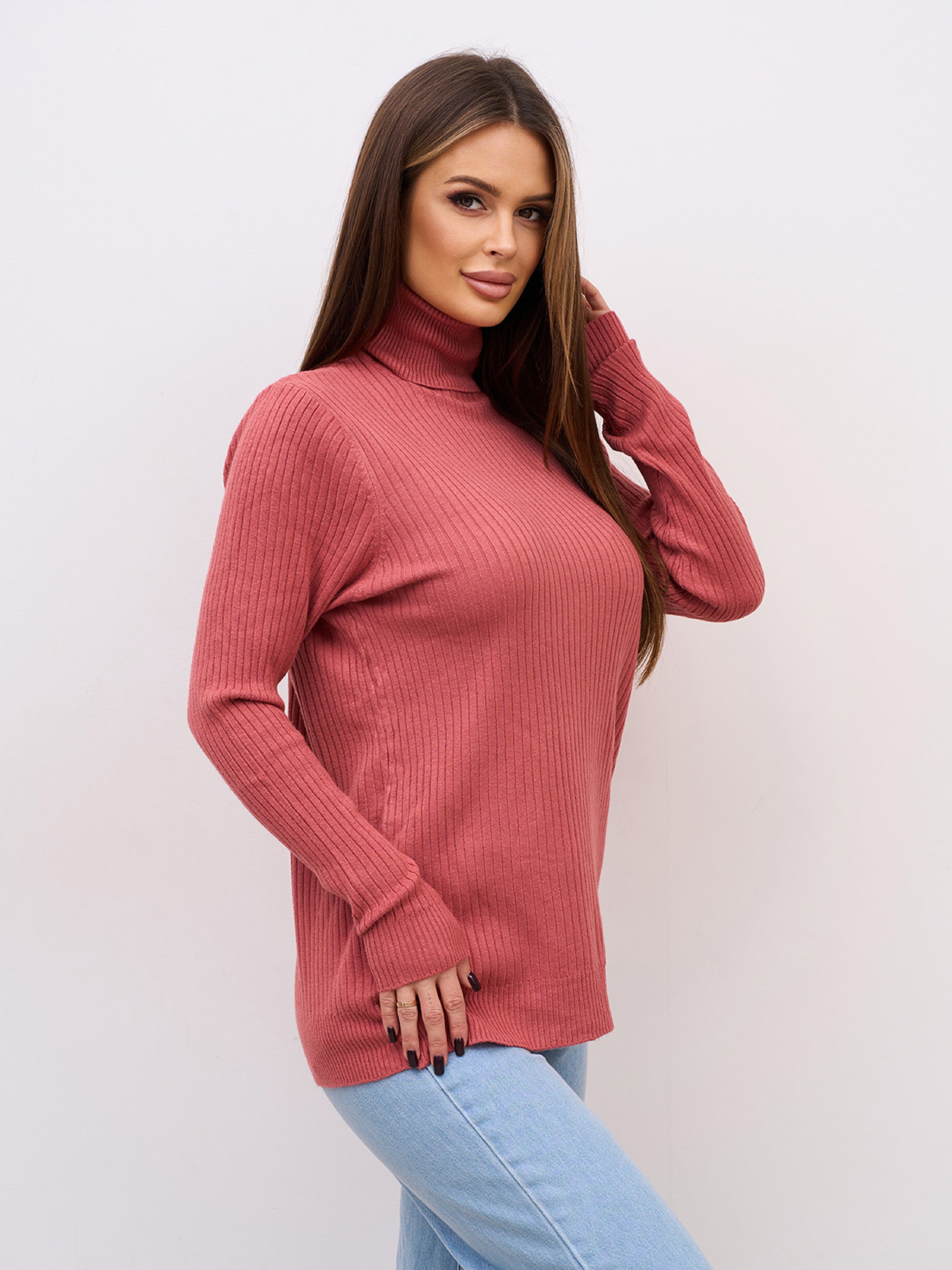 Водолазка ISSA Plus модель WN20-721_темно-розовый Фото