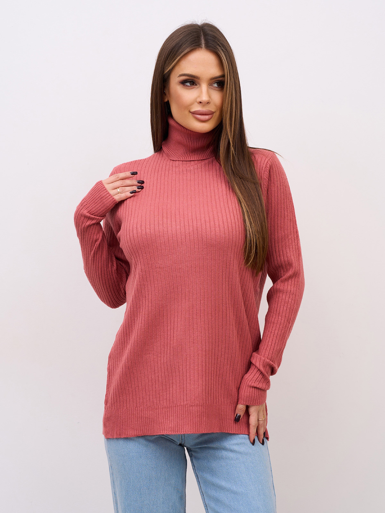 Водолазка ISSA Plus модель WN20-721_темно-розовый Фото