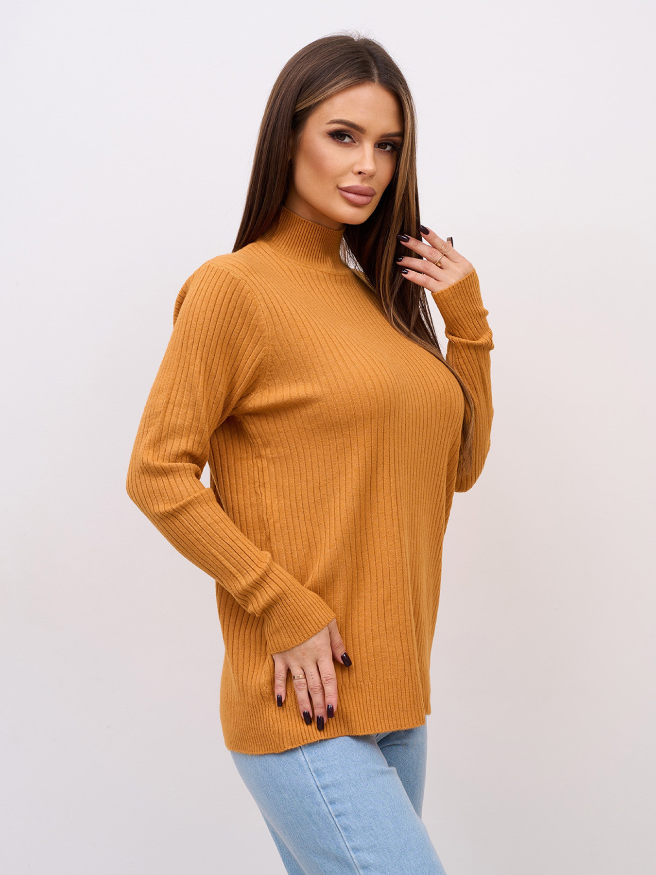 Водолазка ISSA Plus модель WN20-720_горчичный Фото