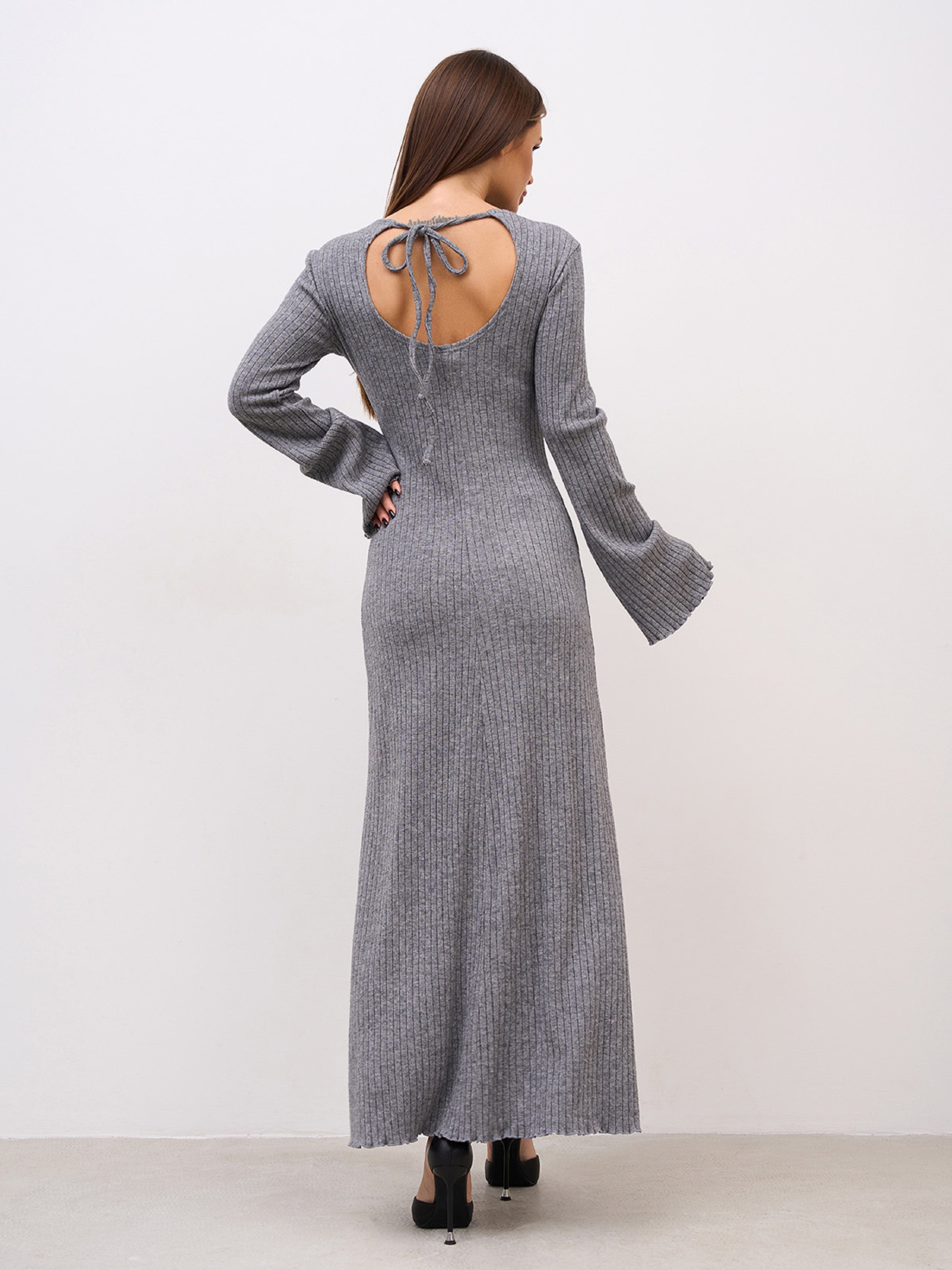 Платье макси ISSA Plus модель SA-679_серый Фото