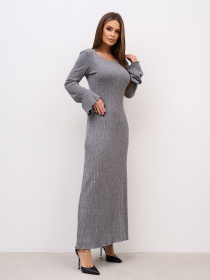 Платье макси ISSA Plus модель SA-679_серый Фото