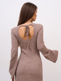 Платье макси ISSA Plus модель SA-679_темно-бежевый Фото