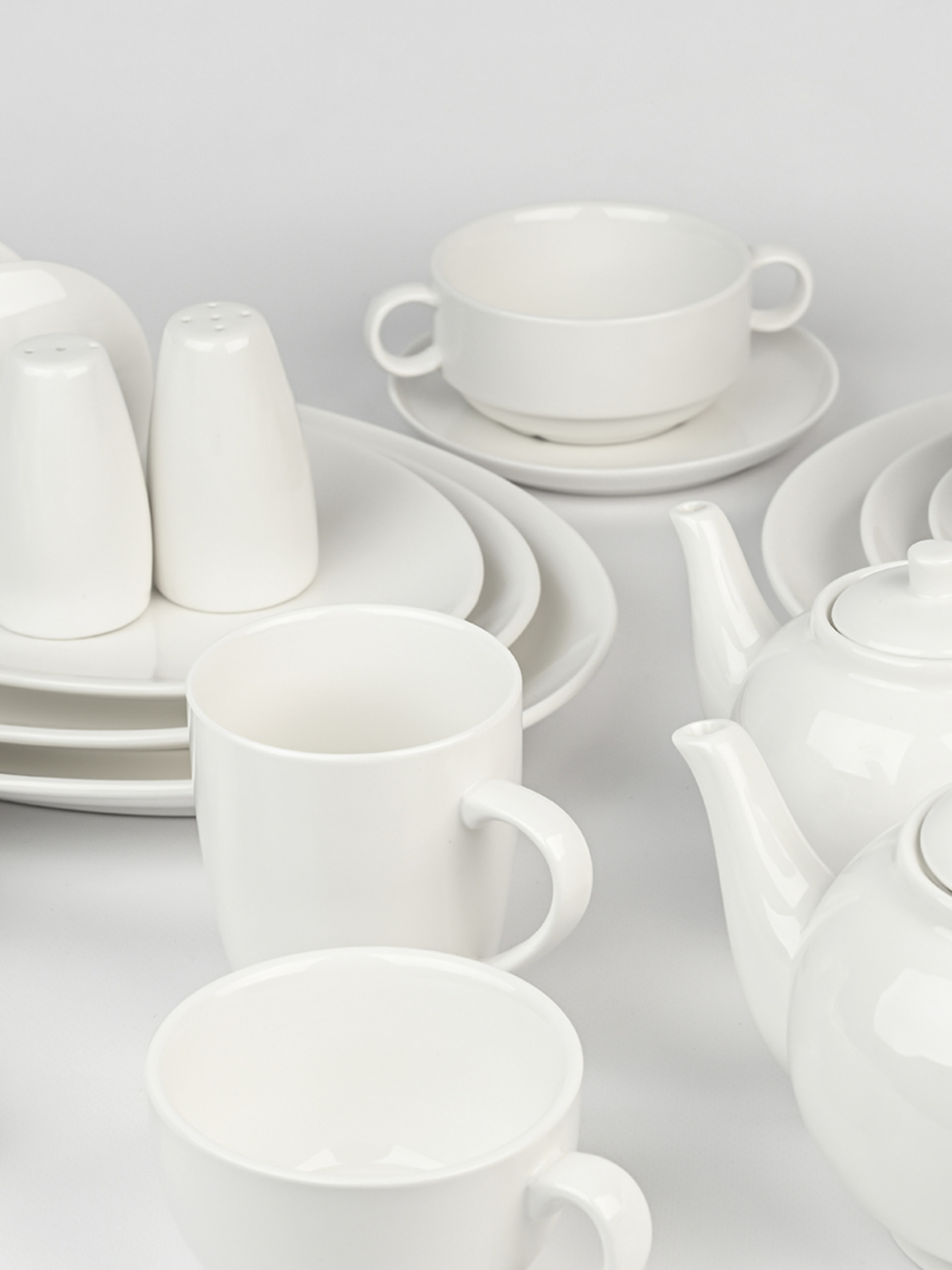 Пиала с ручками "Жемчужина" фарфоровая MBM MY HOME модель KP-104 WHITE Фото