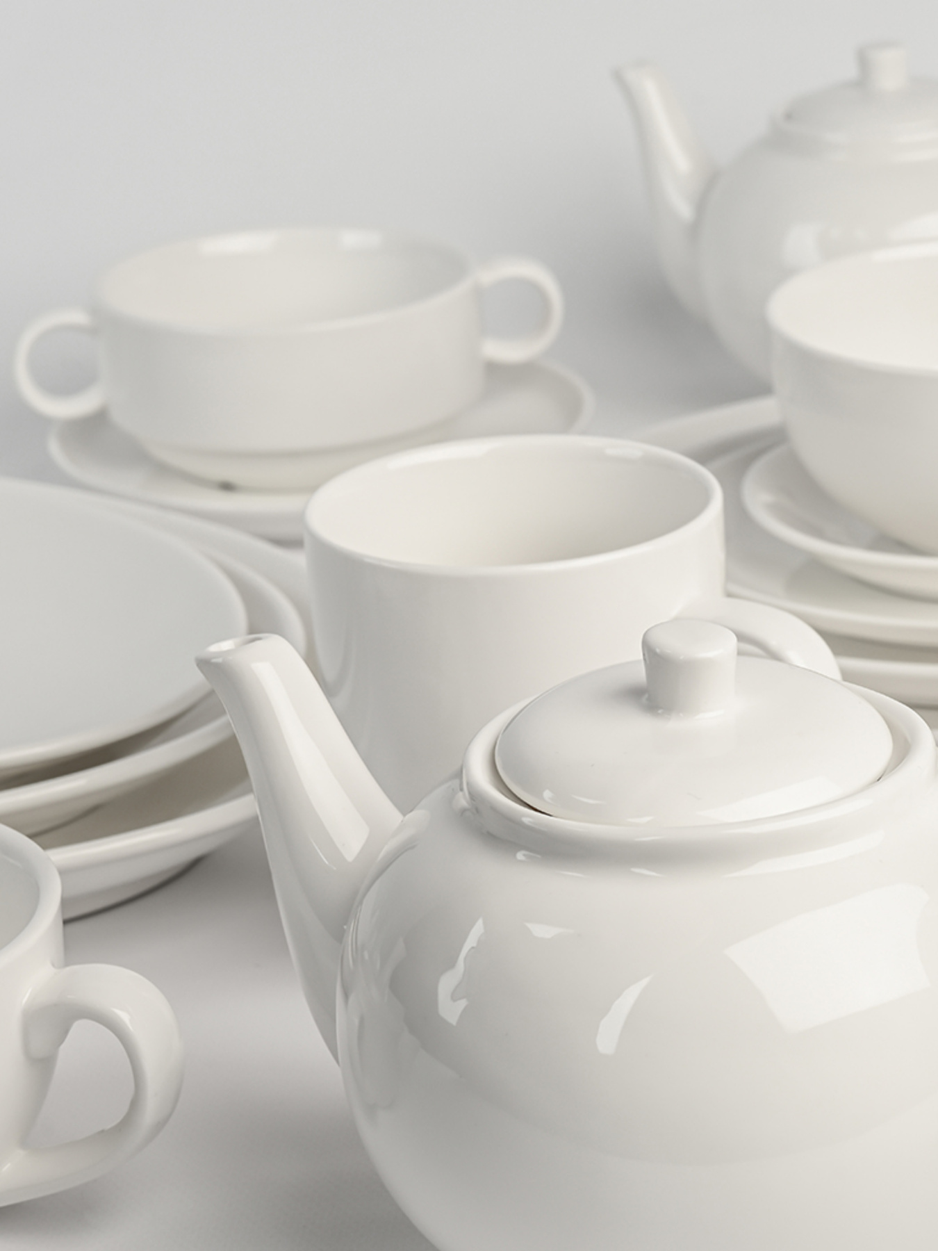 Пиала с ручками "Жемчужина" фарфоровая MBM MY HOME модель KP-104 WHITE Фото