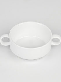 Пиала с ручками "Жемчужина" фарфоровая MBM MY HOME модель KP-104 WHITE Фото