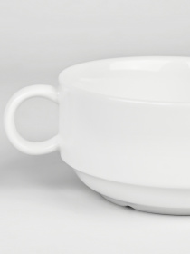 Пиала с ручками "Жемчужина" фарфоровая MBM MY HOME модель KP-104 WHITE Фото