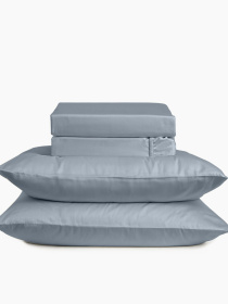 Простынь "Лунное сияние" из натурального сатина MBM HOME модель BL-FS-15/16 CLOUDY GRAY Фото