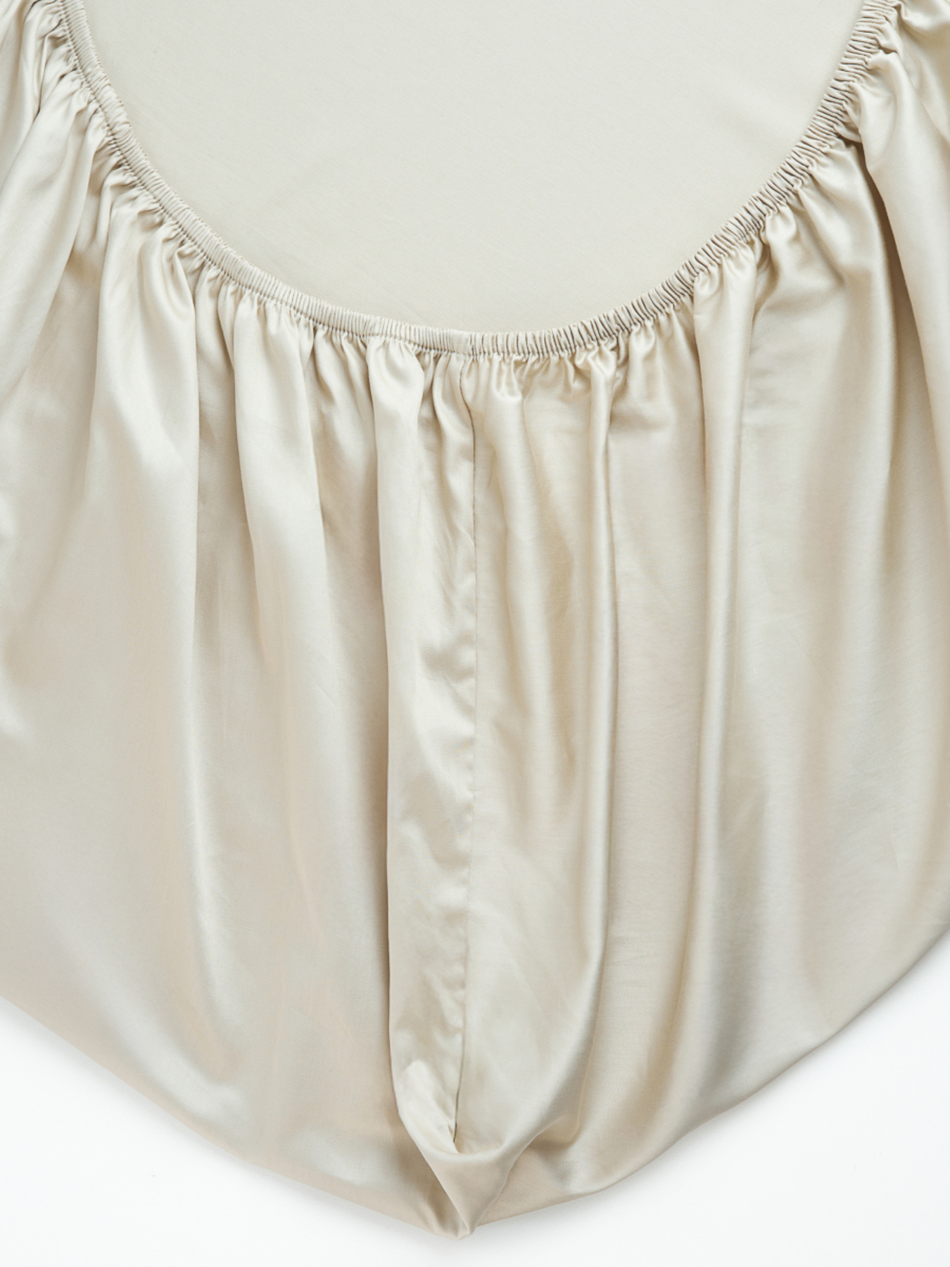 Простирадло на резинці "Місячне сяйво" з натурального сатину MBM HOME модель BL-FS-17/18/19 BEIGE Фото