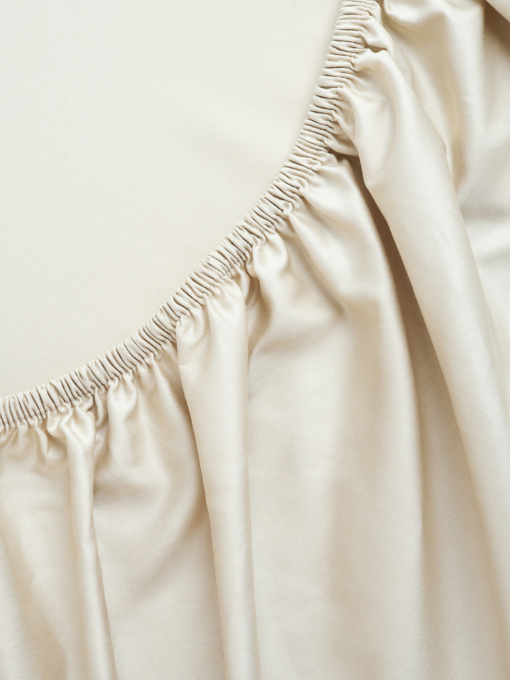 Простынь на резинке "Лунное сияние" из натурального сатина MBM HOME модель BL-FS-17/18/19 BEIGE Фото