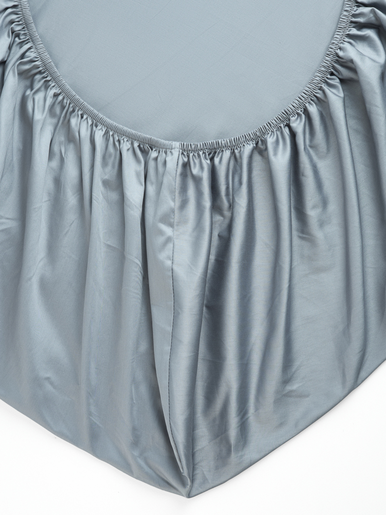 Простынь на резинке "Лунное сияние" из натурального сатина MBM MY HOME модель BL-FS-17/18/19 CLOUDY GRAY Фото