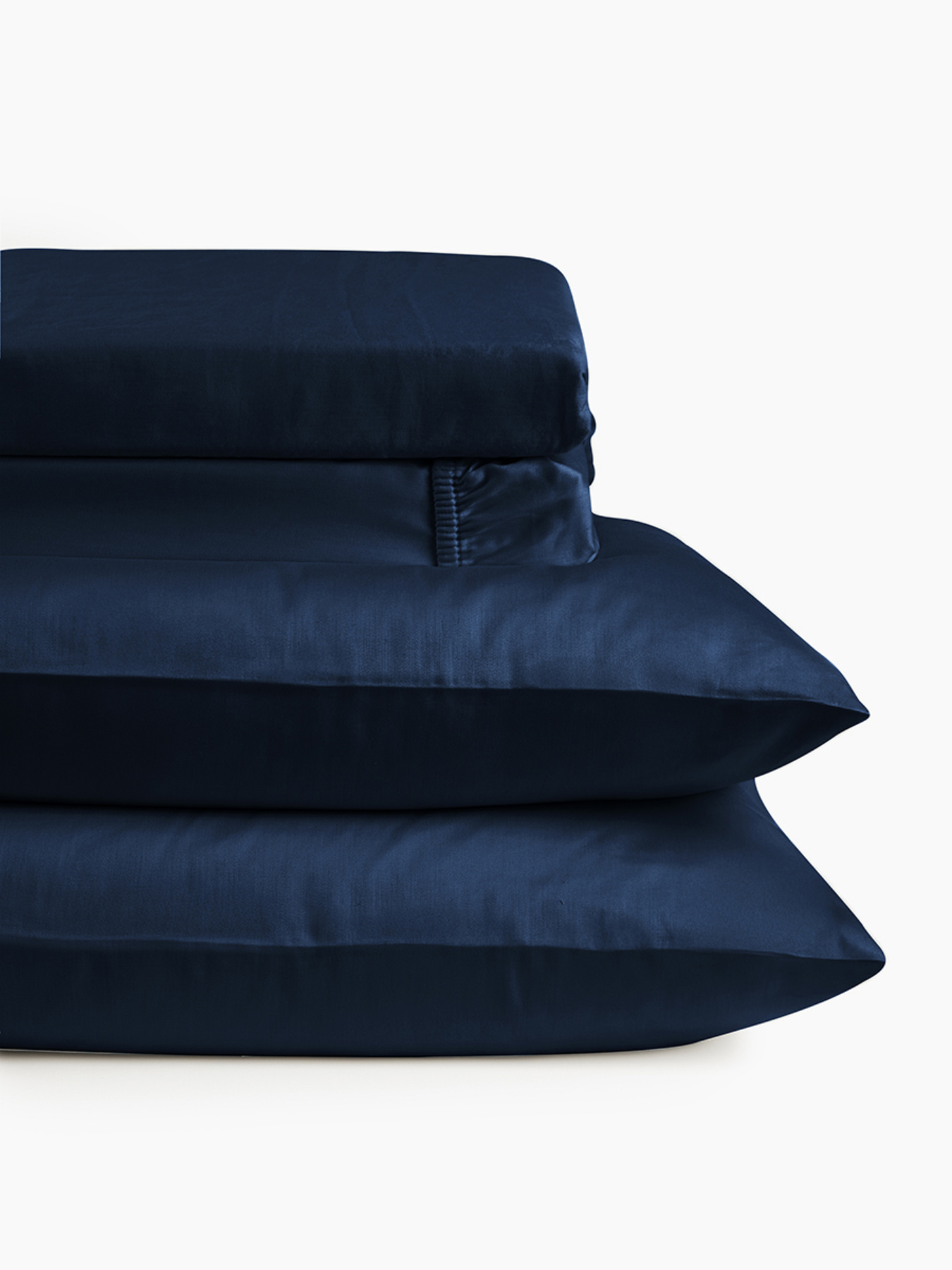 Простынь "Элегия" из натурального вареного сатина MBM MY HOME модель BL-FS-20/21 DEEP BLUE Фото