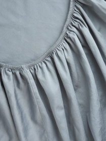 Простынь на резинке "Элегия" из натурального вареного сатина MBM HOME модель BL-FS-22/23/24 CLOUDY GRAY Фото