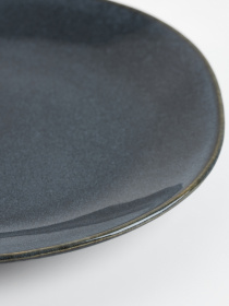 Тарелка "Фьорд" из каменной керамики темно-синяя MBM MY HOME модель KP-126 DEEP BLUE Фото