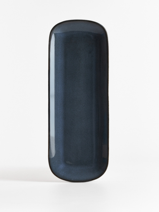 Тарелка прямоугольная "Фьорд" из каменной керамики темно-синяя MBM HOME модель KP-132 DEEP BLUE Фото